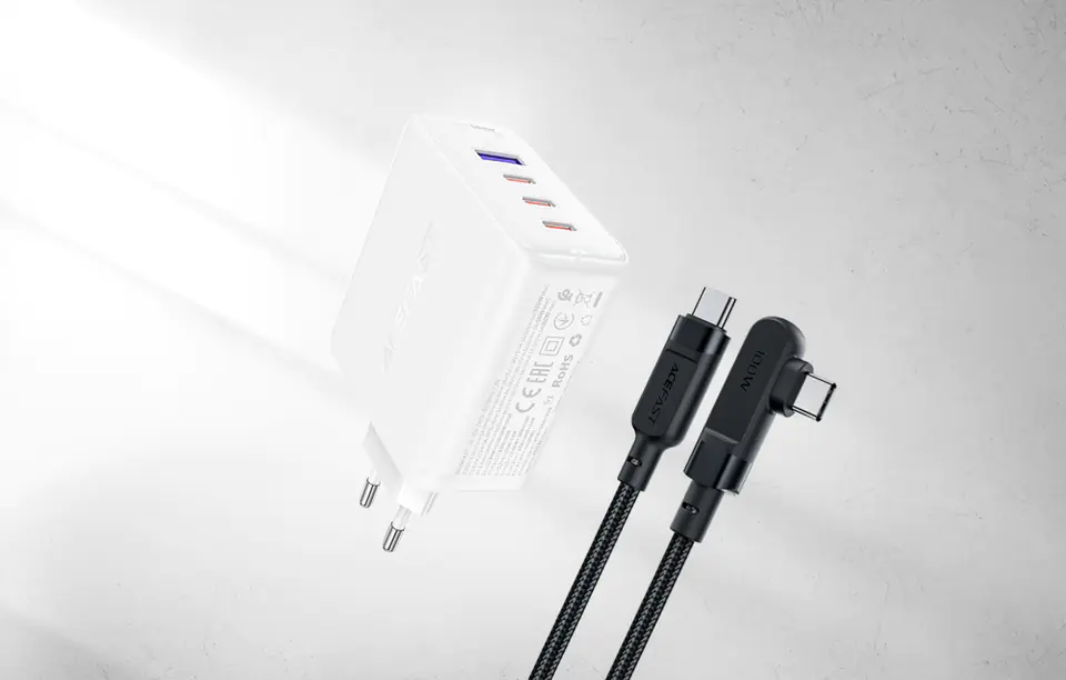 Wall charger Acefast A37 PD 100W GaN, 4x USB, 100W (white)