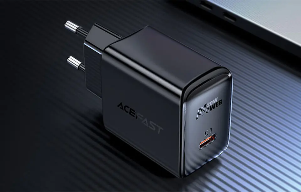 Wall charger Acefast A1 PD20W, 1x USB-C (Black)