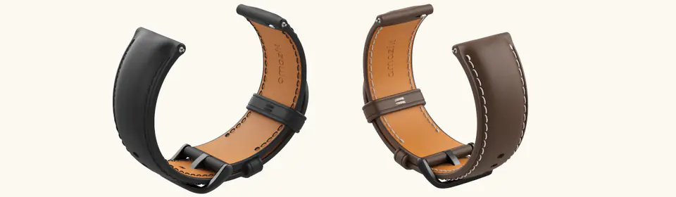 Sk&oacute;rzany pasek Amazfit, klasyczny, szerokość 20 mm, długość 164-228mm - czarny