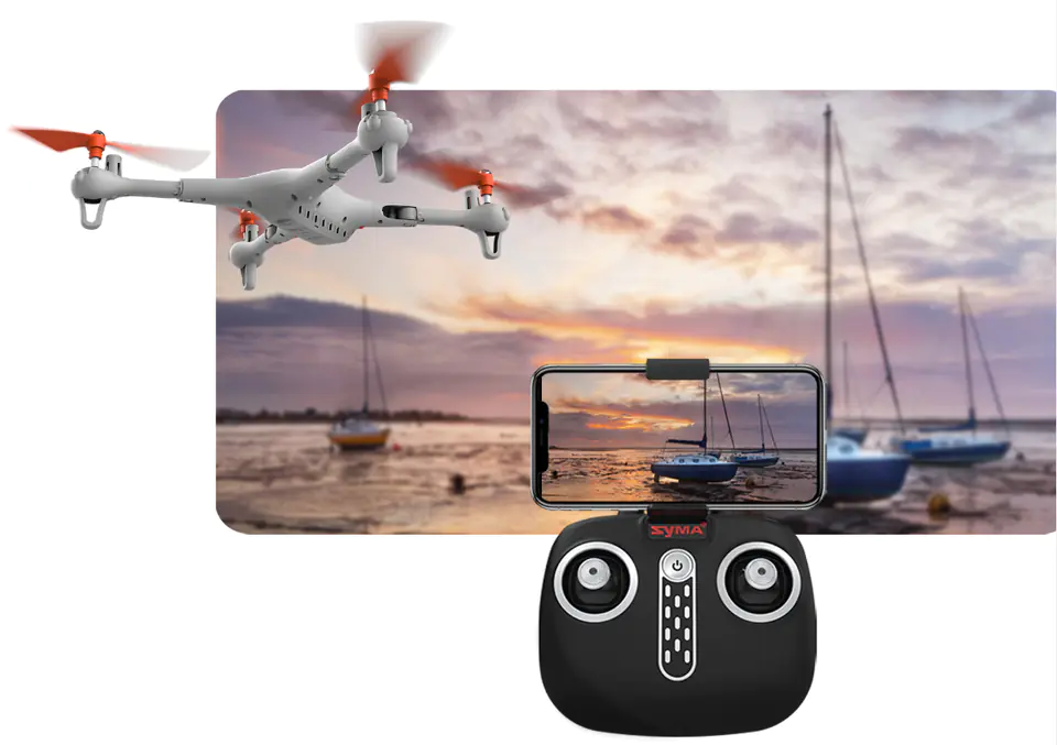 Syma Z4W (480p camera, FPV, 2.4GHz, gyroscope, auto-start, hover, range up to 30m)