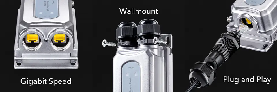 Extender zewnętrzny beczka ethernet POE+