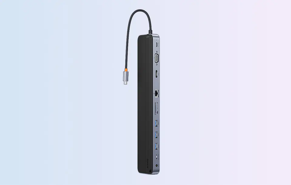 Baseus EliteJoy Gen2 series 11in1 Hub USB-C to 3xUSB 3.0 + USB 2.0 + USB-C PD + USB-C + RJ45 + HDMI + 3.5mm jack + SD/TF (grey)