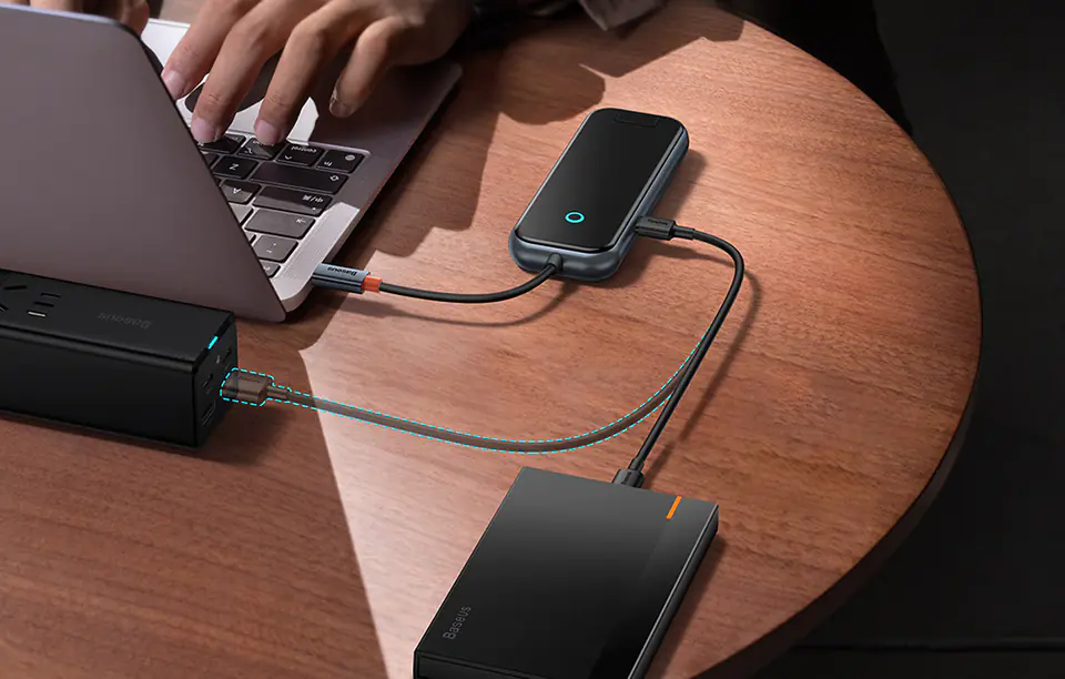 Baseus AcmeJoy series 5in1 Hub USB-C to 2xUSB 3.0 + USB 2.0 + USB-C PD + RJ45 (grey)