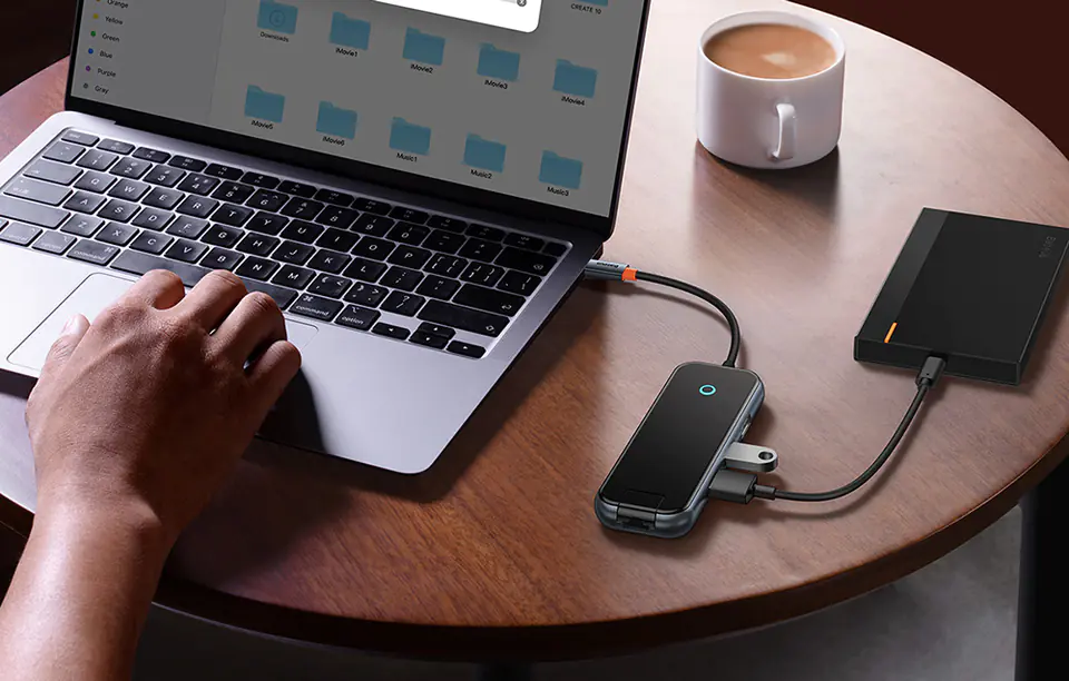Hub 6in1 Baseus AcmeJoy series USB-C to 2xUSB 3.0 + USB 2.0 + USB-C PD + HDMI + RJ45 (grey)