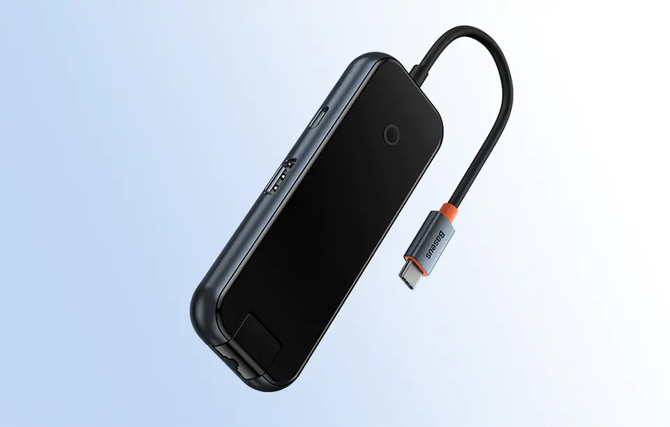 Hub 6in1 Baseus AcmeJoy series USB-C to 2xUSB 3.0 + USB 2.0 + USB-C PD + HDMI + RJ45 (grey)
