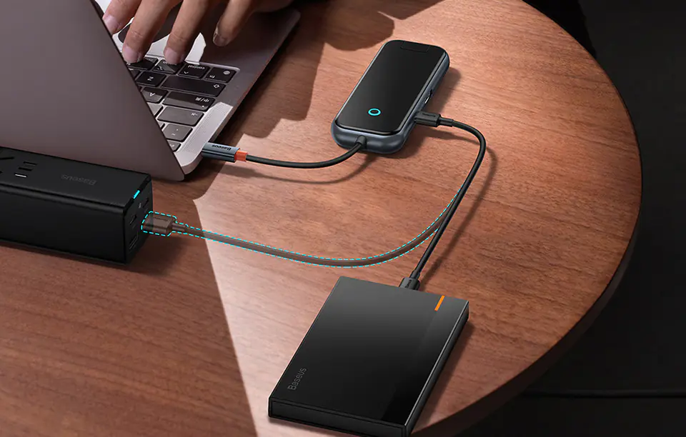 Hub 6in1 Baseus AcmeJoy series USB-C to 2xUSB 3.0 + USB 2.0 + USB-C PD + HDMI + RJ45 (grey)