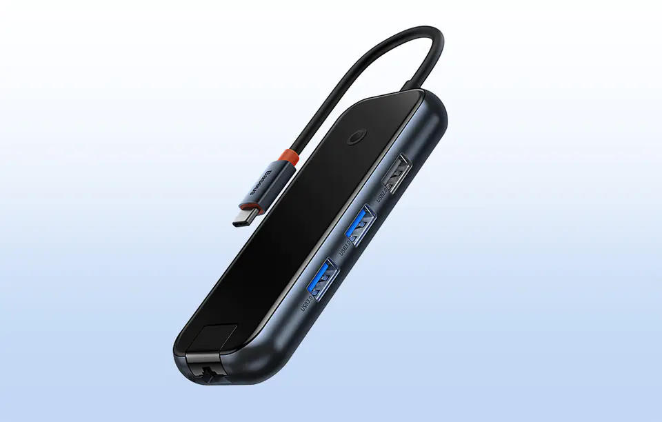 Hub 6in1 Baseus AcmeJoy series USB-C to 2xUSB 3.0 + USB 2.0 + USB-C PD + HDMI + RJ45 (grey)