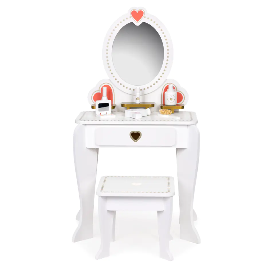 Children's wooden dressing table large with mirror for a girl