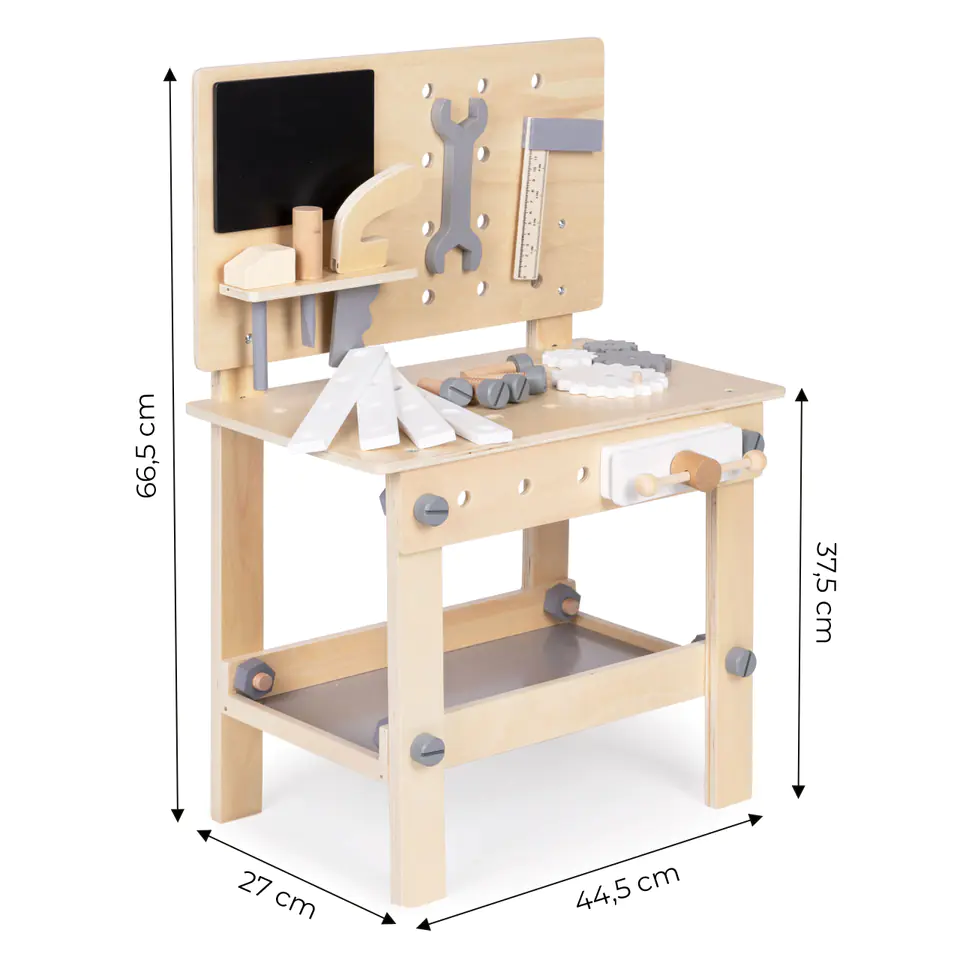 Wooden workshop for children tools ECOTOYS table