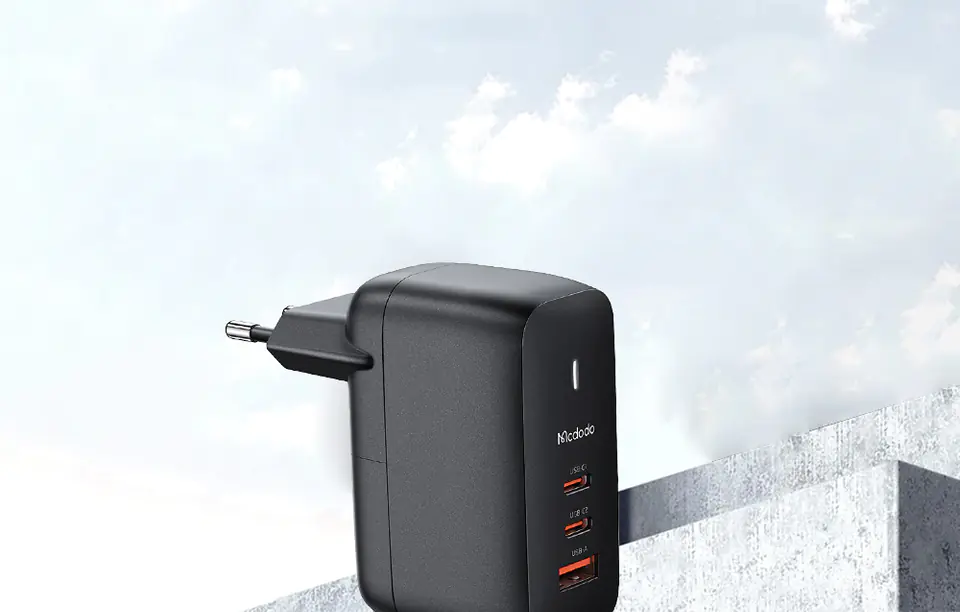 Wall charger GaN 65W Mcdodo CH-0291 2x USB-C, USB-A (black)