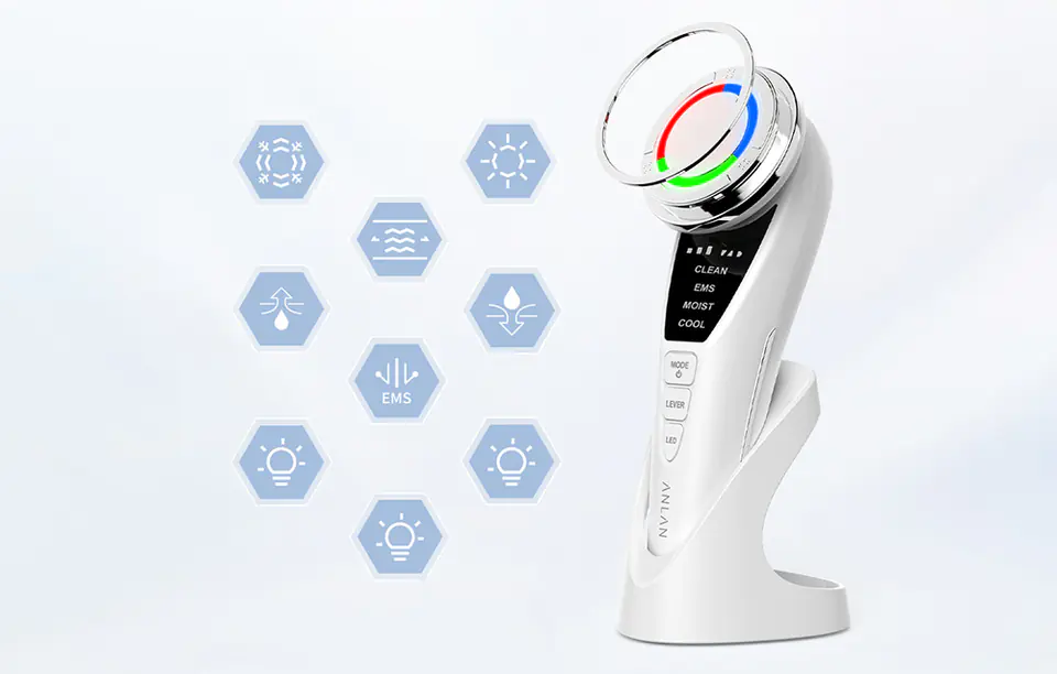 Ultrasonic facial massager with light therapy ANLAN 01-ADRY15-001