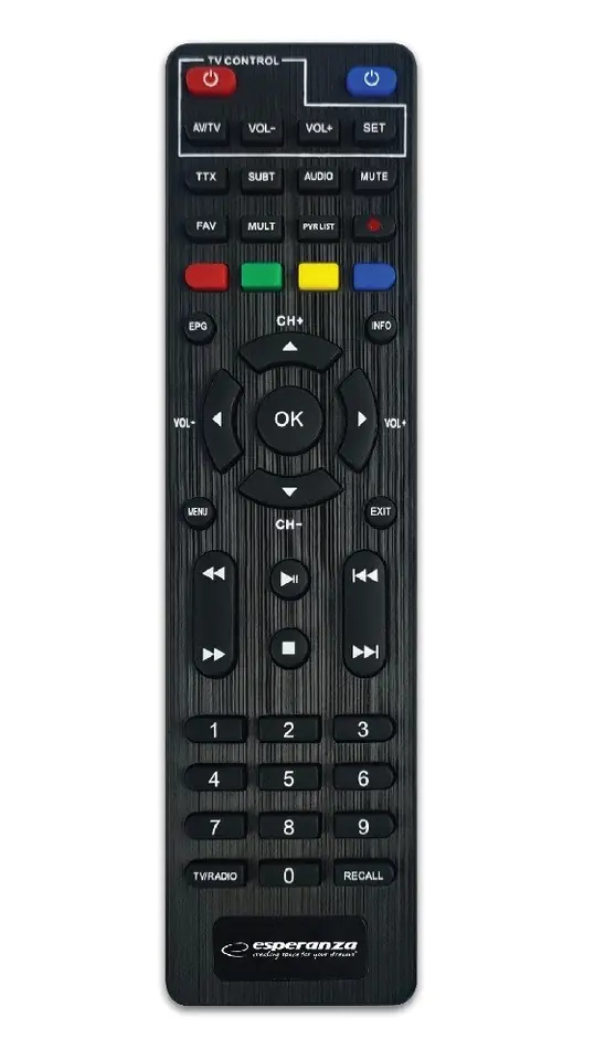 Esperanza EV111P Receptor Tdt Hd DVBT-T2 H.265/HEVC con Usb