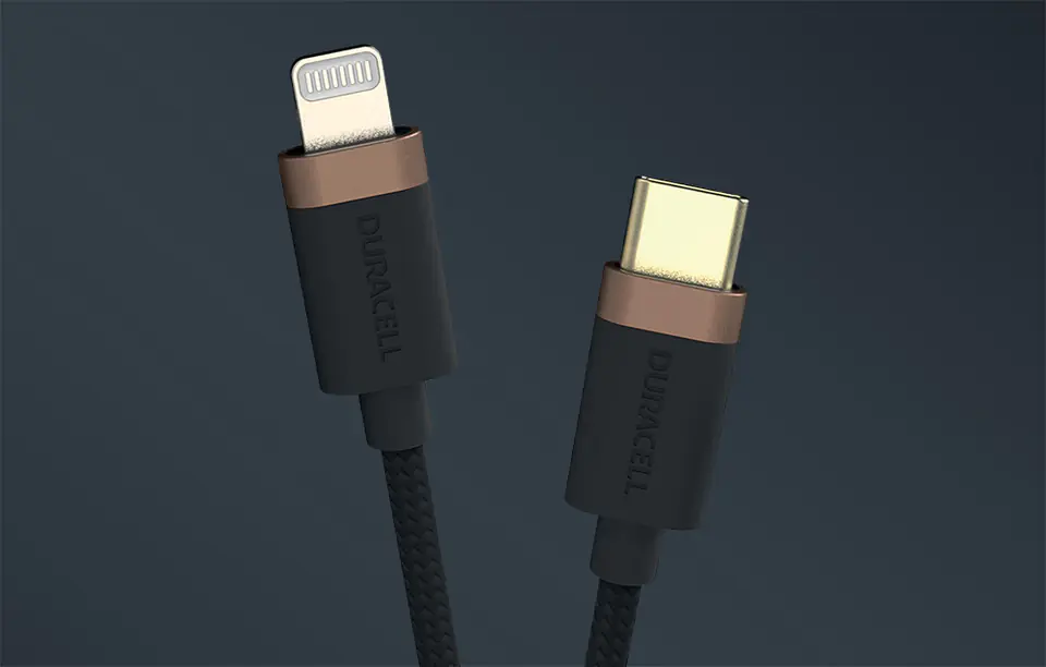 USB-C to Lightning Duracell Cable 1m (Black)