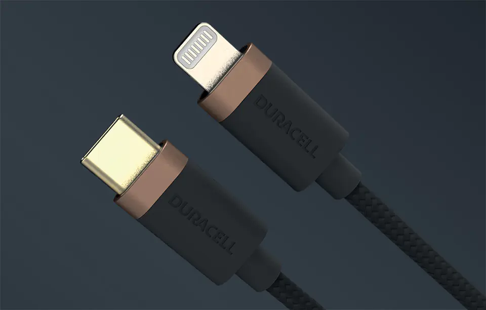 USB-C to Lightning Duracell Cable 1m (Black)