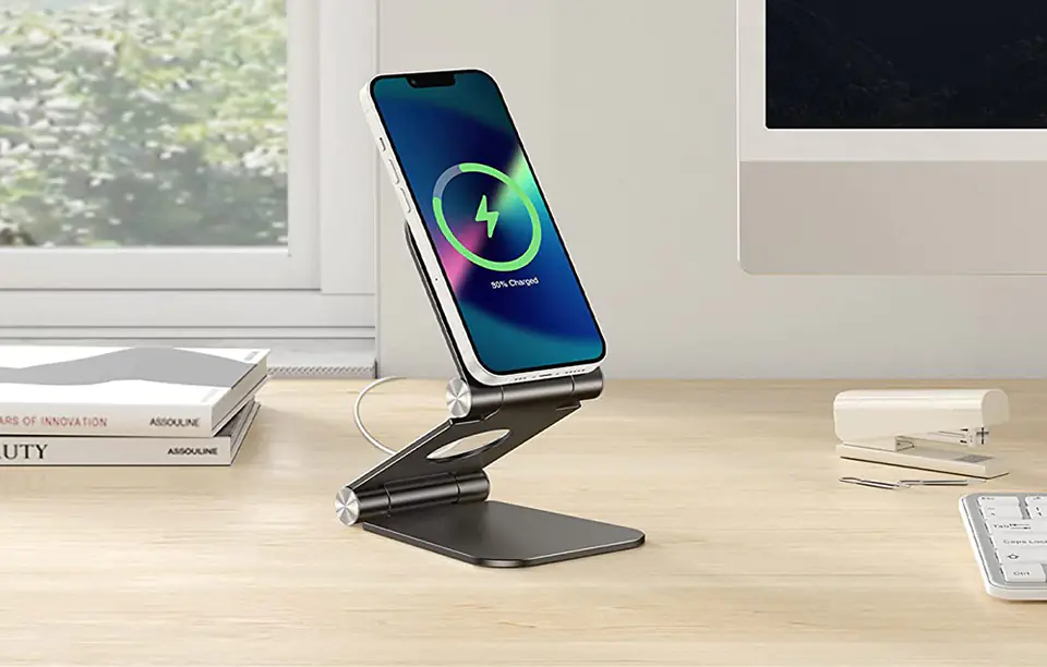 Phone stand with charger holder for iPhone 12 Omoton MS02