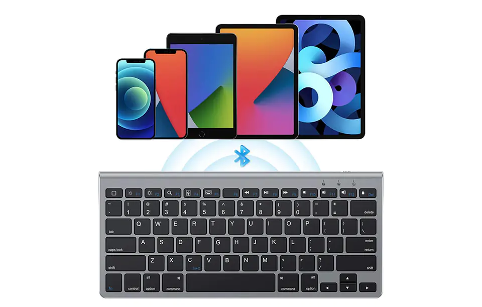 Wireless iPad keyboard with tablet holder KB088 Omoton (silver)