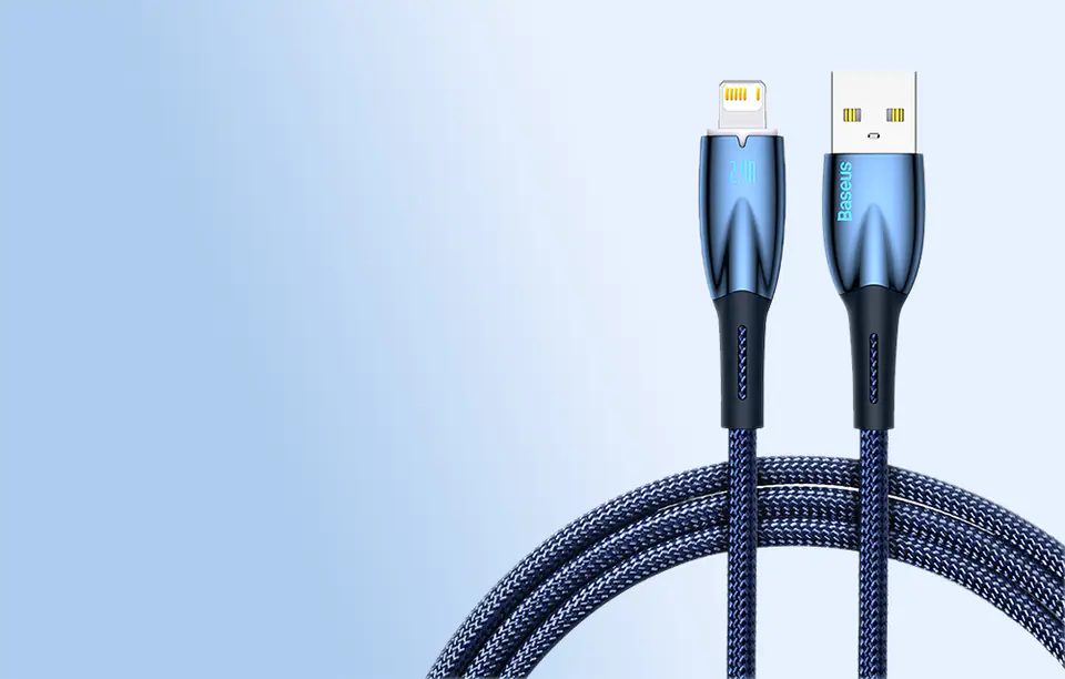 Kabel USB do Lightning Baseus Glimmer, 2.4A, 1m (niebieski)