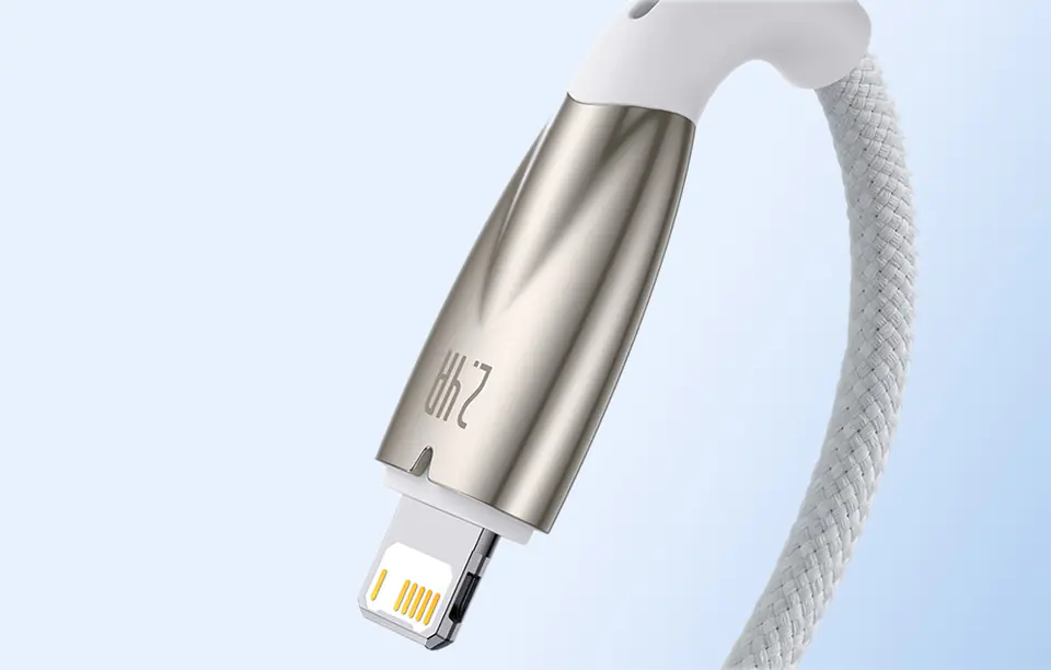 USB cable for Lightning Baseus Glimmer, 2.4A, 1m (white)