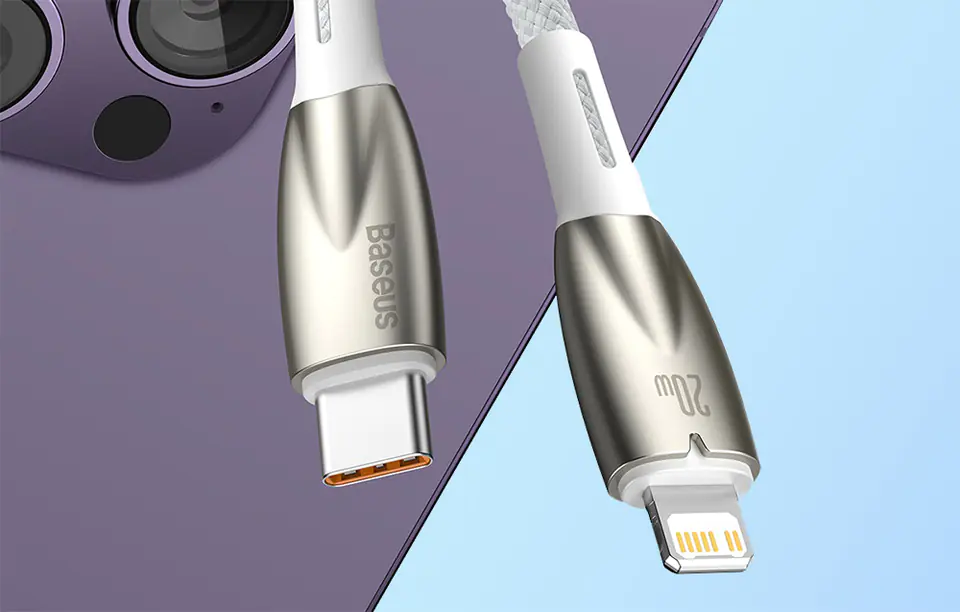 Kabel USB-C do Lightning Baseus Glimmer, 20W, 1m (biały)