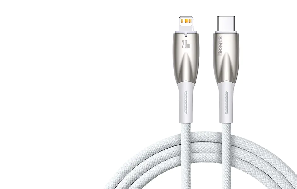 Kabel USB-C do Lightning Baseus Glimmer, 20W, 1m (biały)