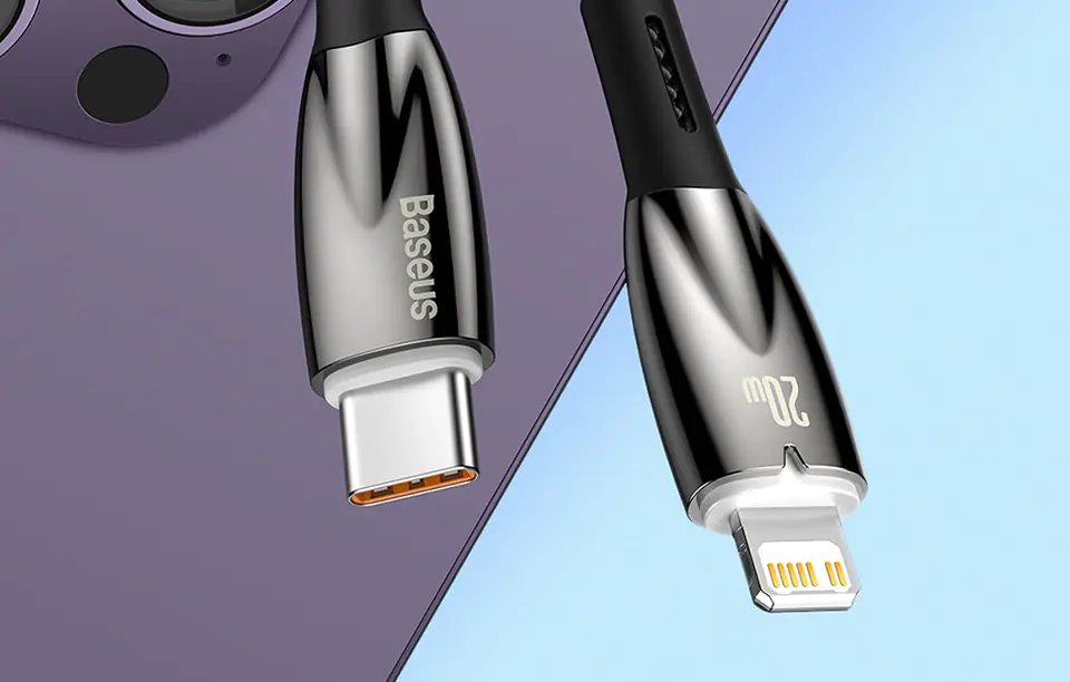 Kabel USB-C do Lightning Baseus Glimmer, 20W, 1m (czarny)