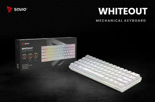 SAVIO Mechanical Keyboard Whiteout Blue (Outemu Blue ), White