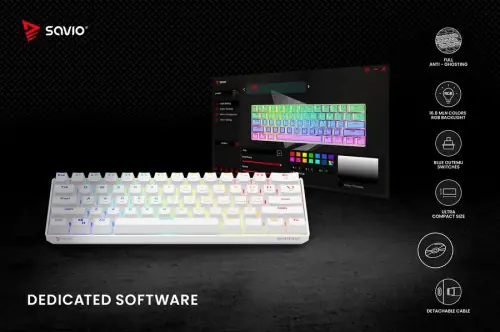 SAVIO Mechanical Keyboard Whiteout Blue (Outemu Blue ), White