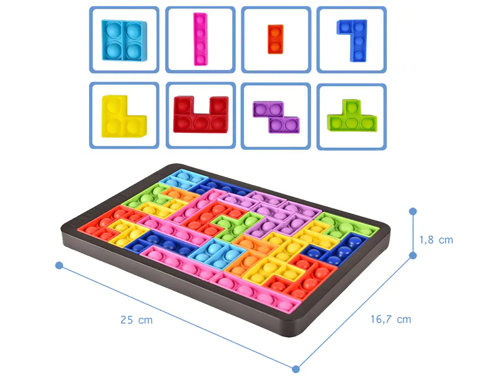 POP IT KLOCKI POPIT  TETRIS PUZZLE UKŁADANKA BĄBELKI