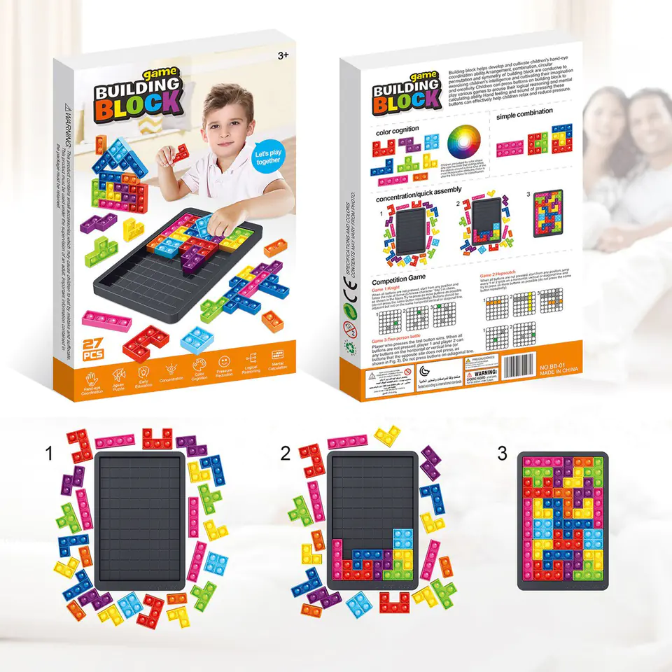 POP IT KLOCKI POPIT  TETRIS PUZZLE UKŁADANKA BĄBELKI