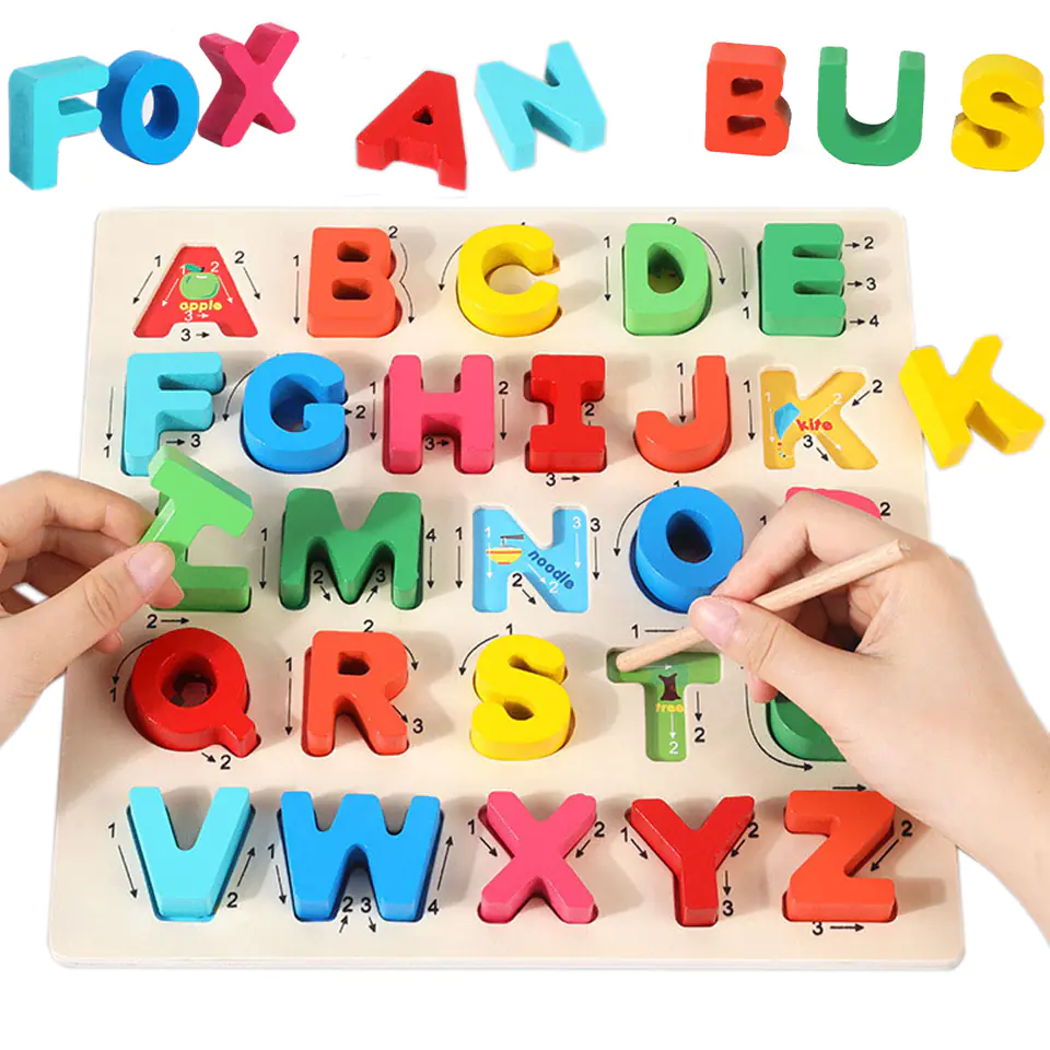 WOODEN PUZZLES ALPHABET LETTERS SCIENCE JHTOY-330