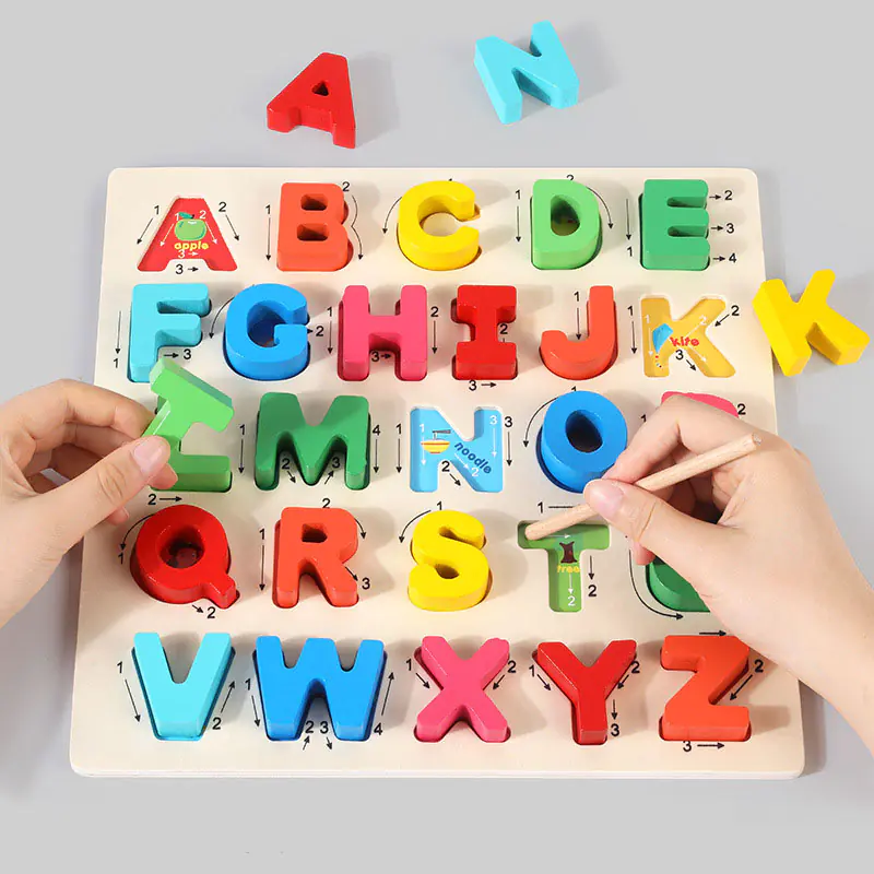 WOODEN PUZZLES ALPHABET LETTERS SCIENCE JHTOY-330