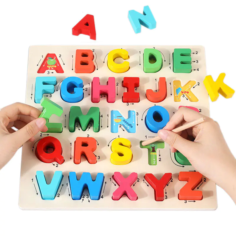 WOODEN PUZZLES ALPHABET LETTERS SCIENCE JHTOY-330