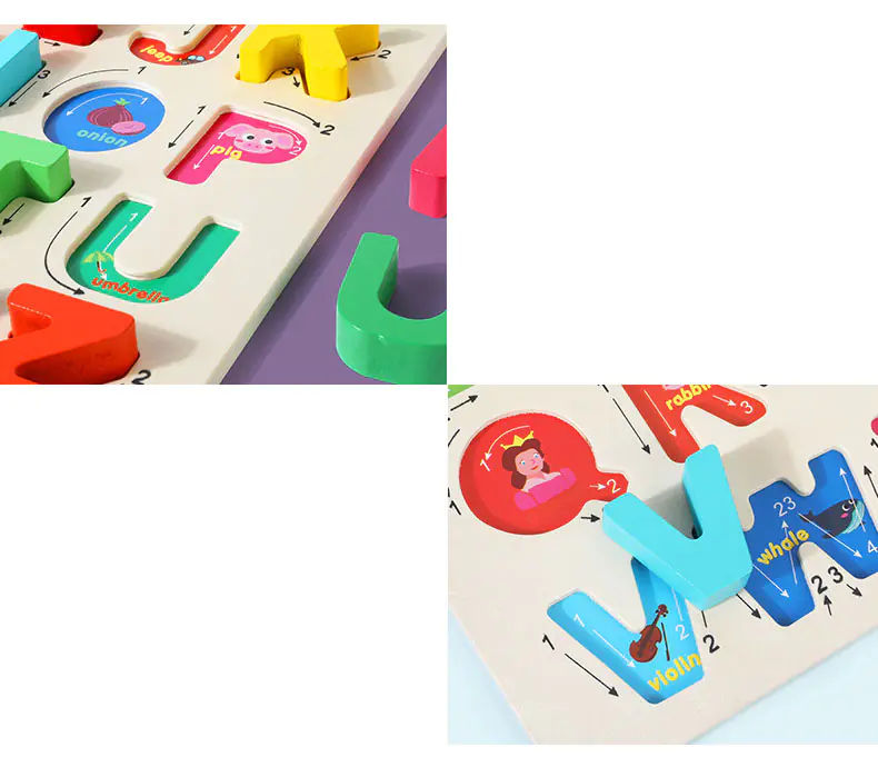 WOODEN PUZZLES ALPHABET LETTERS SCIENCE JHTOY-330