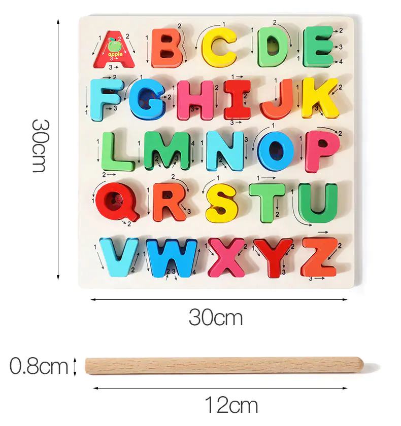 WOODEN PUZZLES ALPHABET LETTERS SCIENCE JHTOY-330