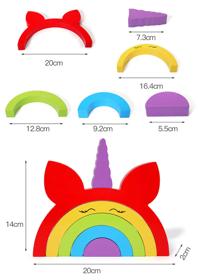 PUZZLE ARCADE GAME SORTER OVERLAY RAINBOW UNICORN JHTOY-252