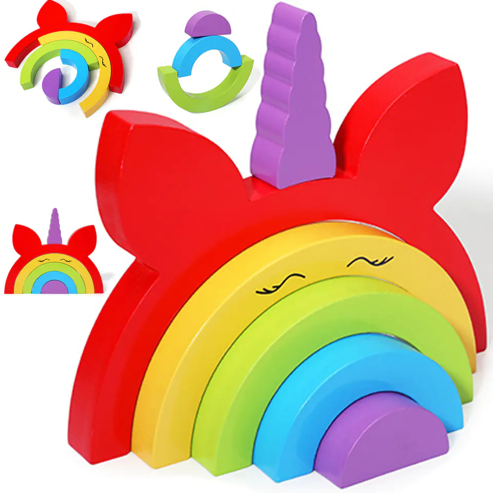 PUZZLE ARCADE GAME SORTER OVERLAY RAINBOW UNICORN JHTOY-252