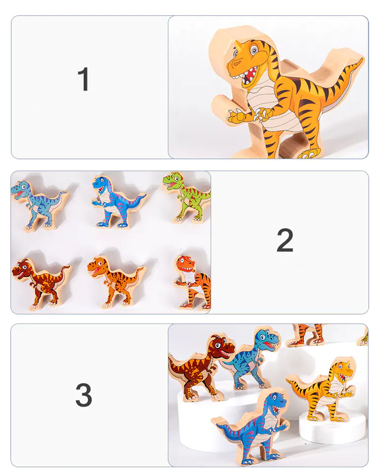 ARCADE GAME PUZZLE BALANCING BLOCKS DINOSAURS T-REX TOWER JHTOY-640