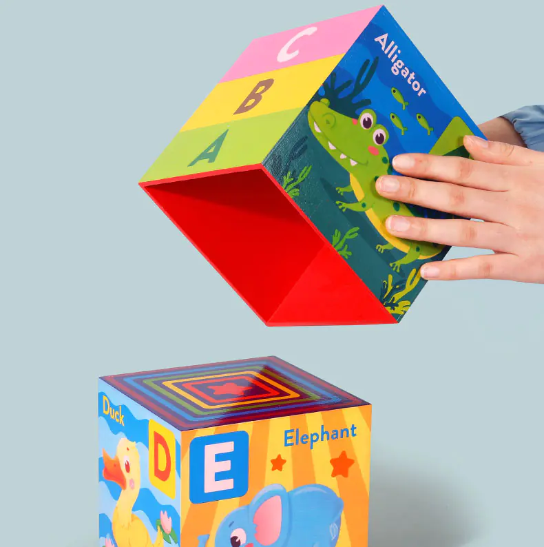 TOWER WOODEN PUZZLE VOCABULARY GAME ANIMALS JHTOY-649