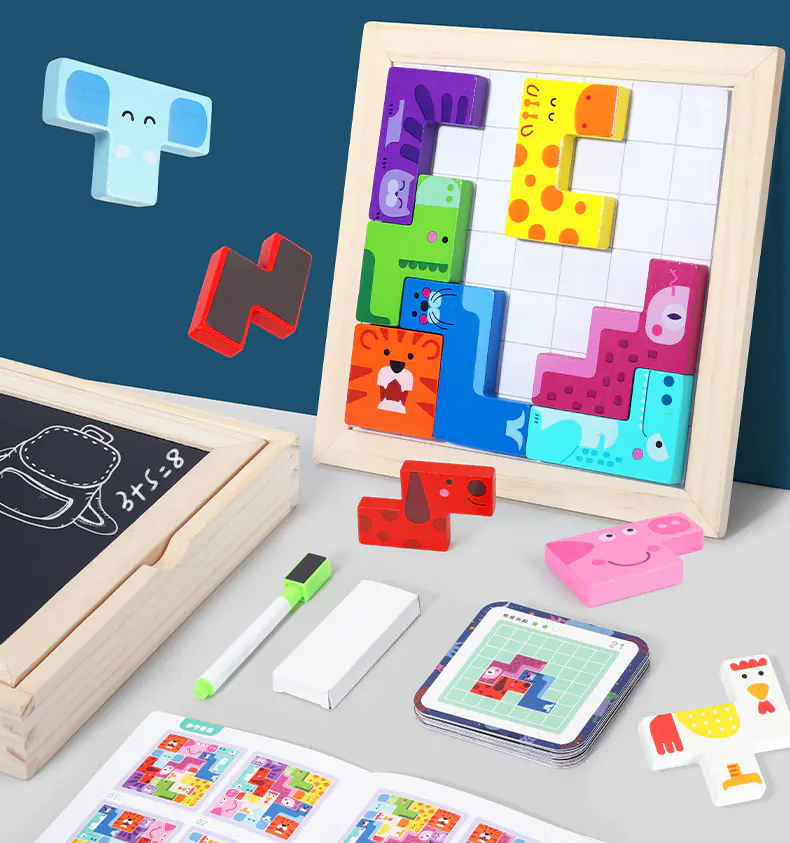 MAGNETIC BOARD DRY-ERASE CHALK FOR CHILDREN TETRIS PET BOX JHTOY-243