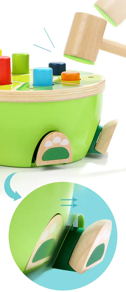 WOODEN PUNCHING PUNCH CUBE EDUCATIONAL TURTLE