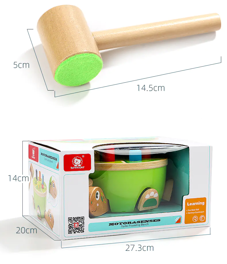 WOODEN PUNCHING PUNCH CUBE EDUCATIONAL TURTLE