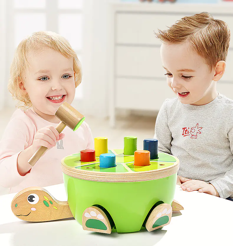 WOODEN PUNCHING PUNCH CUBE EDUCATIONAL TURTLE
