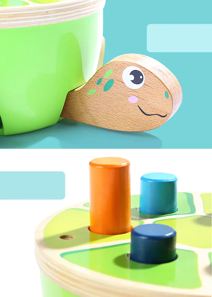 WOODEN PUNCHING PUNCH CUBE EDUCATIONAL TURTLE