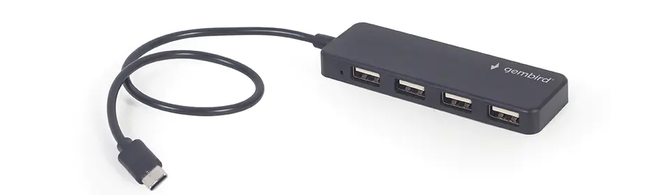 Gembird Hub USB-C 4-Portowy (czarny)