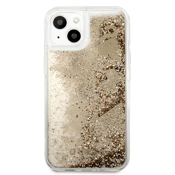 Guess GUHCP13SGLHFLGO iPhone 13 mini  5,4" gold/złoty hardcase Glitter Charms