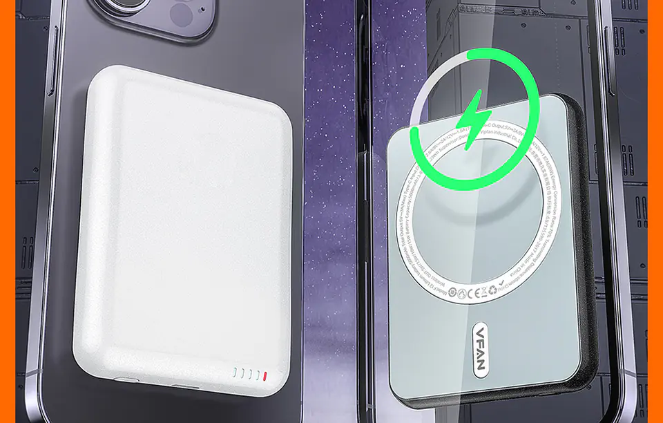 Magnetic Powerbank Vipfan F12, 20W 5000mAh (white)