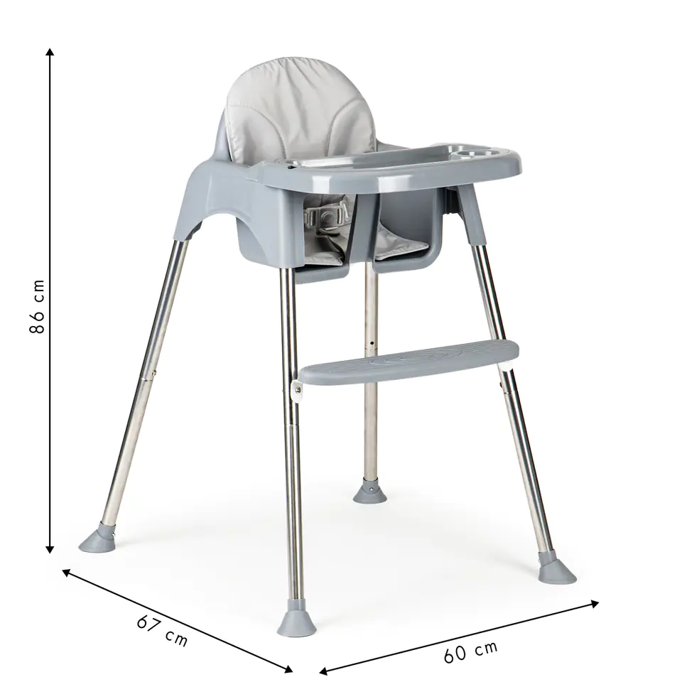 High chair, 2in1 feeding seat, tray, belts