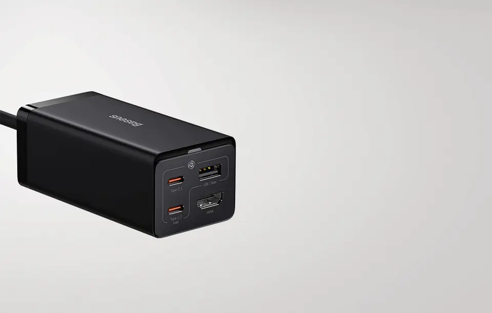 Ładowarka sieciowa Baseus GaN5 Pro 2xUSB-C + USB + HDMI, 67W (czarna)