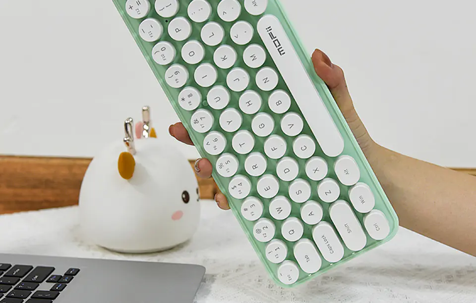 Wireless set keyboard + mouse MOFII Bean 2.4G (White & Green)