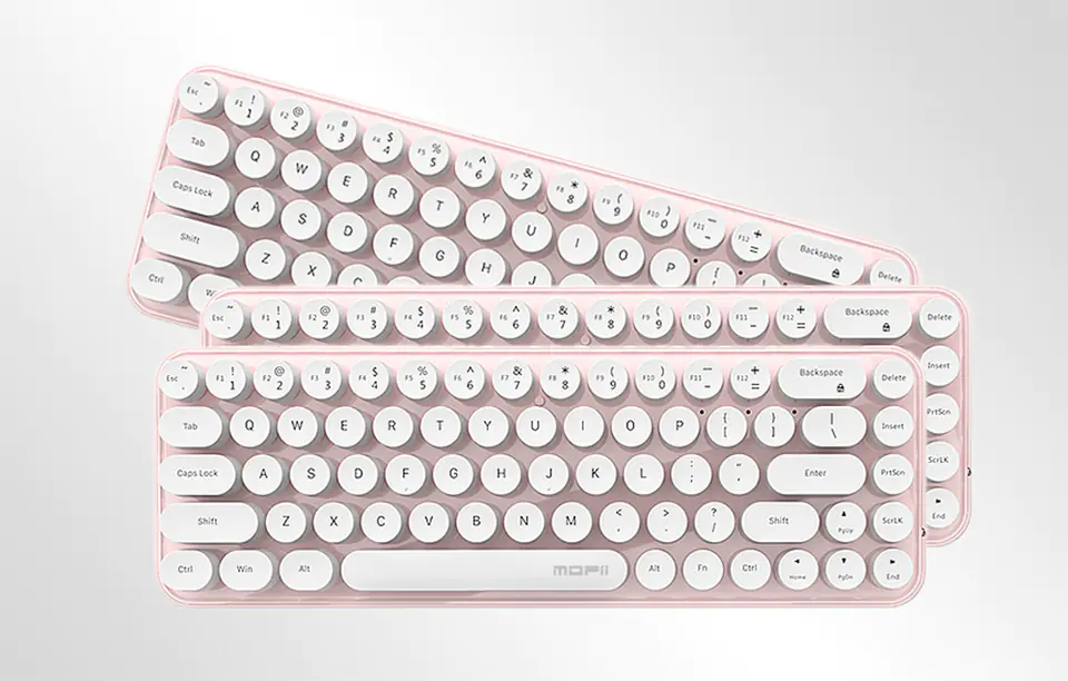 Wireless keyboard + mouse set MOFII Bean 2.4G (White-Pink)